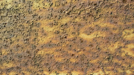 Iron corrosion paint yellow brown even layer with scratches and