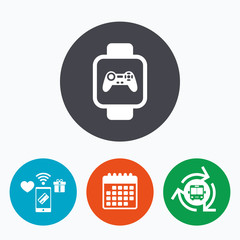 Smart watch sign icon. Wrist digital watch.