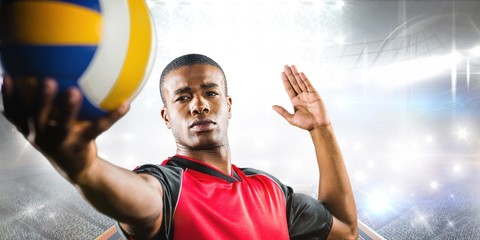Obrazy na Szkle  Złożony obraz sportowca grającego w siatkówkę