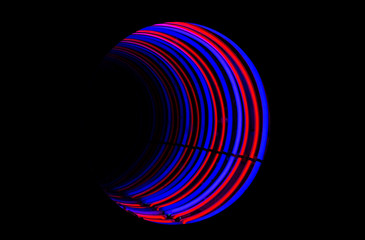 a closeup of abstract neon tube light tunnel