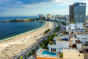Fototapeta na wymiar view of Copacabana beach in Rio de Janeiro. Brazil