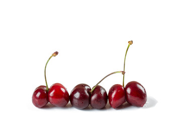Three sweet and fresh cherry