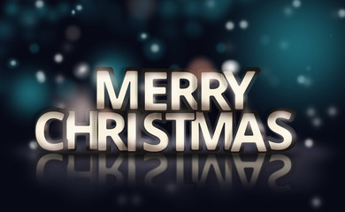 Glitter Merry Christmas Background creative bukeh 3d render
