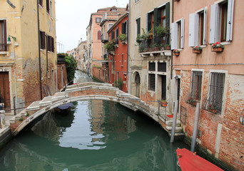 Fototapeta na wymiar Canal of Venice in Italy