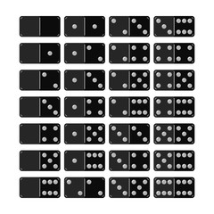 Set of domino, flat icons, objects for games. Vector