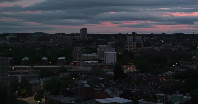 A dramatic day to night time lapse of Boston's South End.	