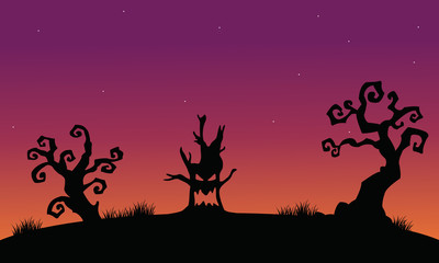 Tree monster halloween silhouette backgrounds