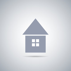 Abstract vector house icon with shadow , real estate
