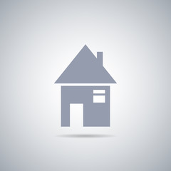 Abstract vector house icon with shadow , real estate
