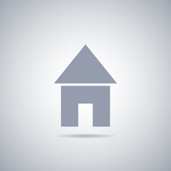 Abstract vector house icon with shadow , real estate
