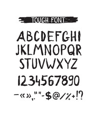 Obraz premium Grunge tough simple font. Universal alphabet