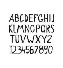 Grunge tough simple font. Universal alphabet