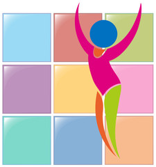 Sport icon for gymnastics floor exercise