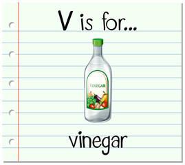Flashcard letter V is for vinegar