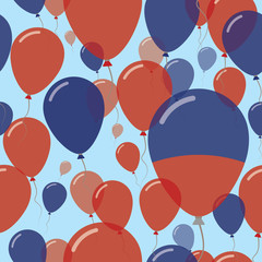 Haiti National Day Flat Seamless Pattern. Flying Celebration Balloons in Colors of Haitian Flag. Happy Independence Day Background with Flags and Balloons.
