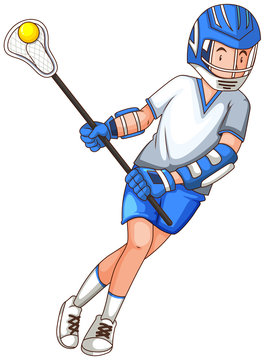 Man with stick doing lacrosse