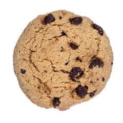 Chocolate chips cookie isolated on white background