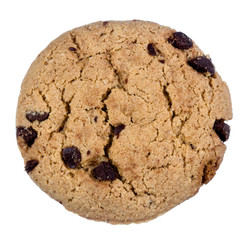 Chocolate chips cookie isolated on white background