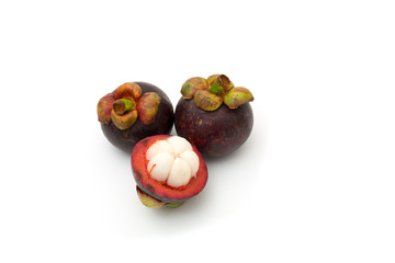 Mangosteen fruit from Thailand on white background