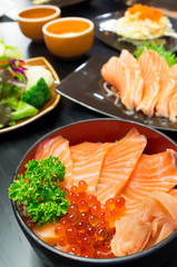 Salmon Chirashi or shake / sake served with preserved ginger - S