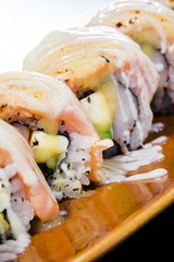 Cheese samon roll, a japanese fushion food