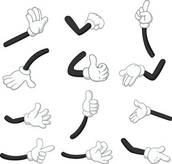 Illustration of hand with different gestures