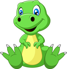 Cartoon  tyrannosaurus sitting