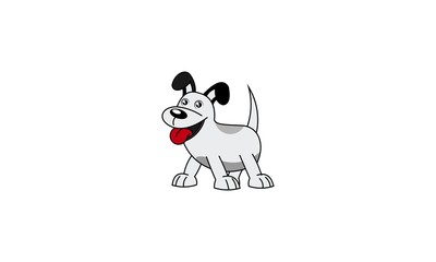 Smile Cute Dog Logo Vector
