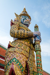 Giants from the famous emerald temple from Bangkok, Thailand