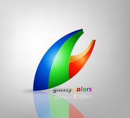 Glossy colors shape icons vector abstract background