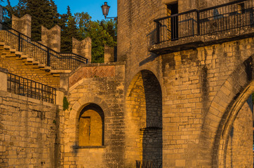 San Marino, Italy April 30 2014  The streets of San Marino during the golden hour