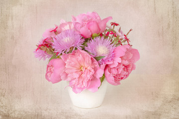 Bouquet of pink peonies