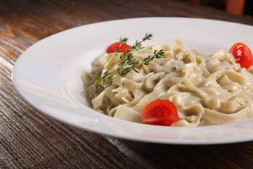 pasta with creamy cheese sauce