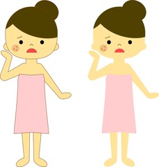 肌荒れに悩む女性