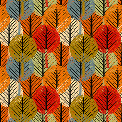 Seamless pattern with trees 