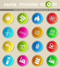 fuel and power icon set