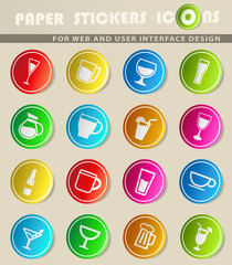 Glasses and cups simply icons