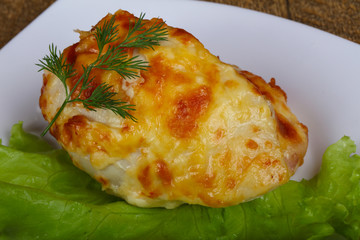 Chicken breast baked with cheese