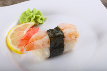 Sushi with shrimp