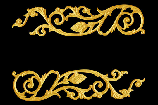 Ornament elements, vintage gold floral designs
