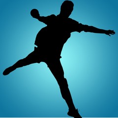 Composite image of sportsman throwing a ball