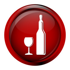 Wine bottle and glass icon
