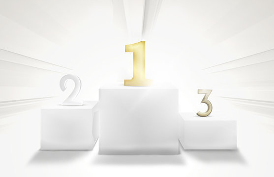 Winner Podium 1st 2nd 3rd 3D Render