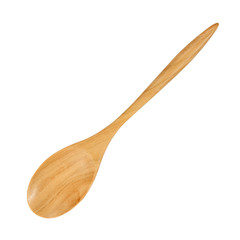 Wooden Spoon Isolated on White Background