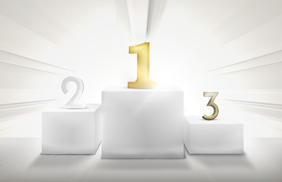Winner Podium 1st 2nd 3rd 3D Render