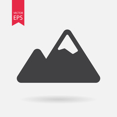 Mountain Icon vector. Mountain sign isolated on white background. Flat design style.