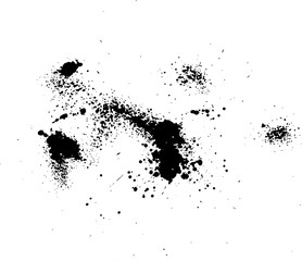 Abstract ink drops background. Black and white vector grunge texture.