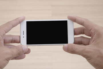 two hand holding a smartphone