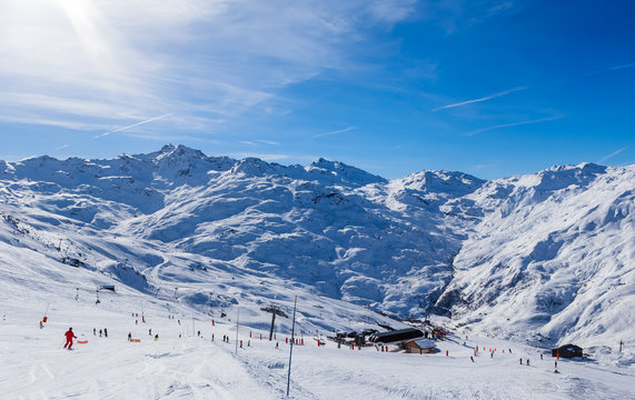 Valley view of Val Thorens.  France