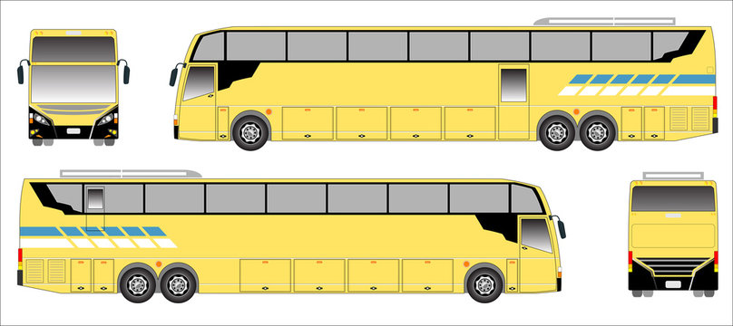 Modern Long bus vector, sporty bus